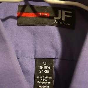 JF slim fit purple collared shirt 15-15.5 34-35